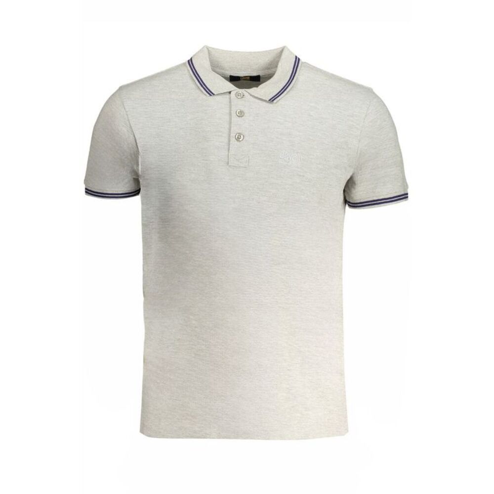 Cavalli Class Grigio Cotton Men Polo Men's Shirt